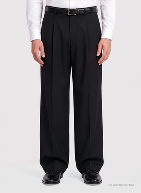 Czarne spodnie garniturowe oversize