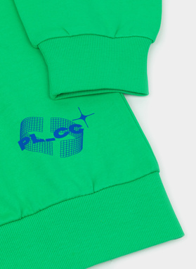 Zielona bluza oversize z okrągłym dekoltem C22SF-2B-002-Z-0