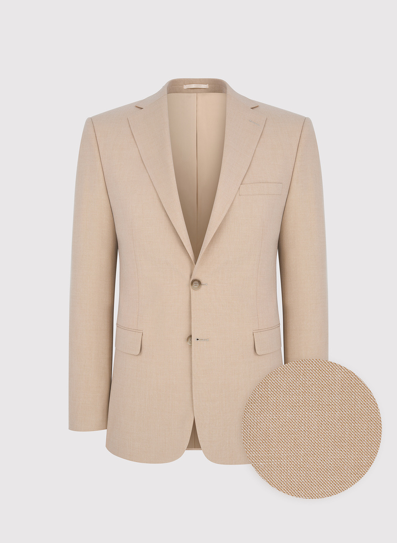 Beżowa marynarka garniturowa