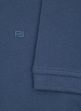 Ciemnoniebieskie bawełniane polo męskie