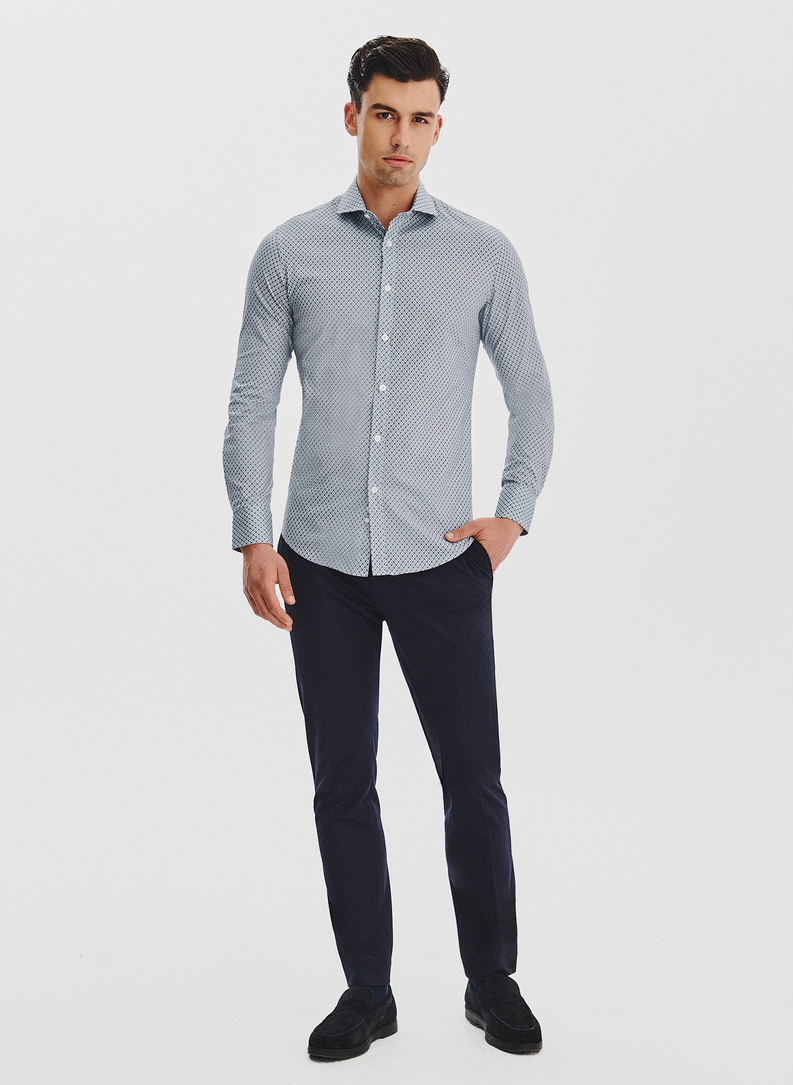 Koszula męska we wzór geometryczny
