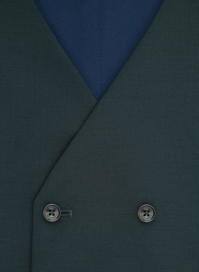 Wełniany zielony garnitur męski