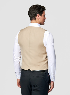 Beżowa kamizelka garniturowa z wełny