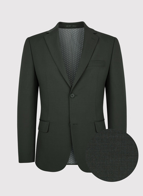 Ciemnozielony garnitur z wełną