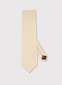 Beżowy krawat męski z jedwabiu