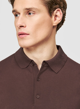 Sweter polo w kolorze brązowym