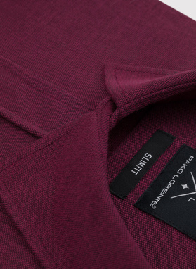 Gładka taliowania koszula w kolorze bordowym