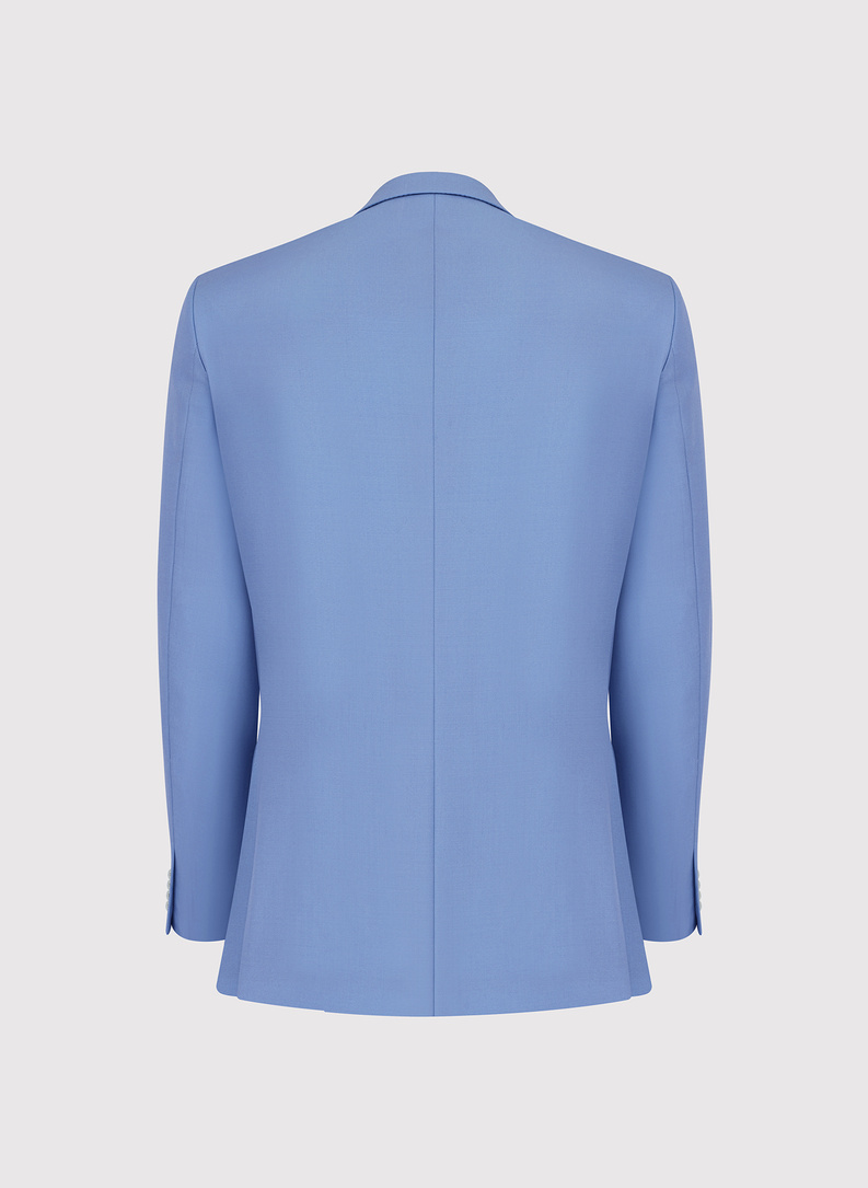 Niebieska wełniana marynarka garniturowa