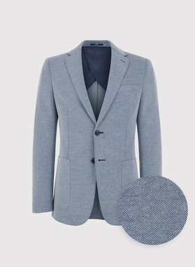 Niebieska marynarka z dzianiny