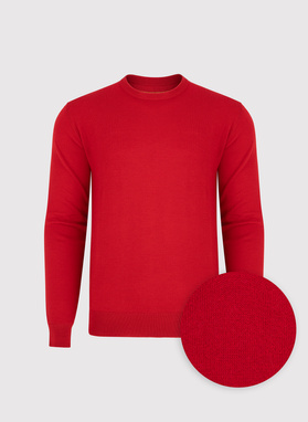 Czerwony męski sweter