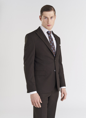 Brązowa jednorzędowa marynarka męska