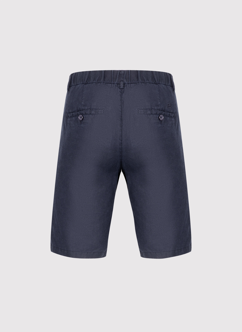 Granatowe bermudy męskie z lnu