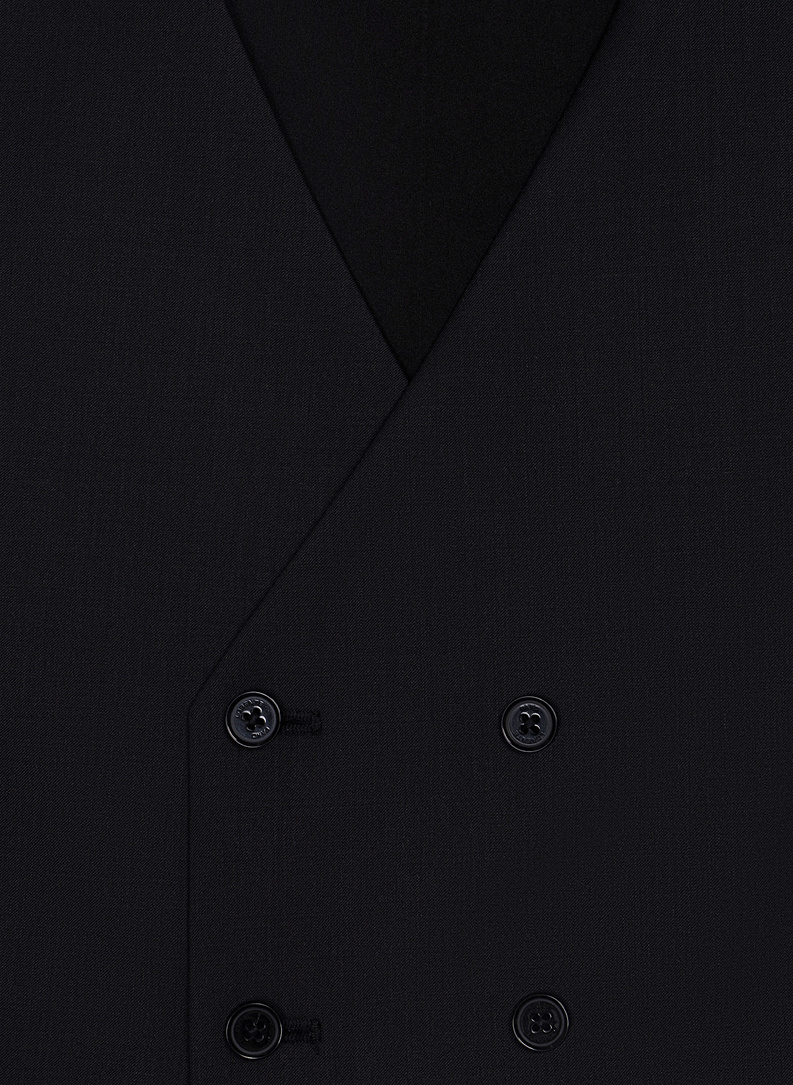 Dwurzędowa czarna kamizelka męska