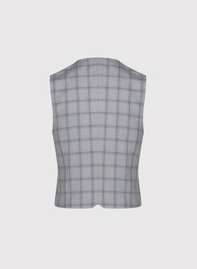 Szara kamizelka męska w mocna kratę