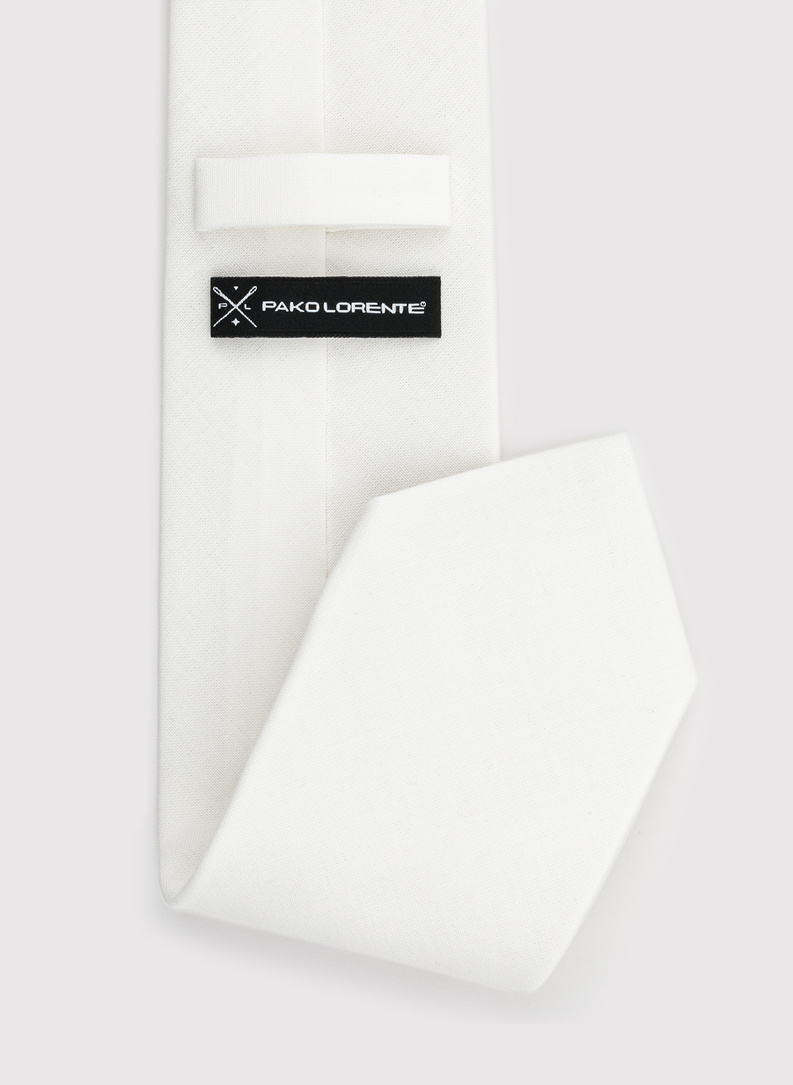 Beżowy gładki krawat