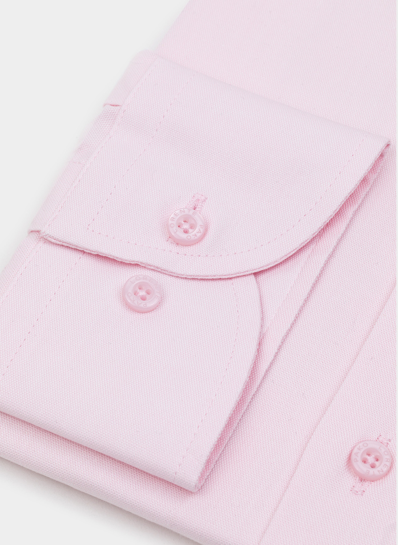 Gładka elegancka koszula męska w kolorze różowym