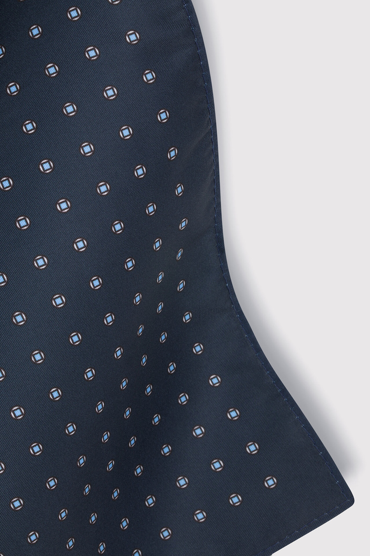 Granatowa poszetka męska w niebieski drobny wzór