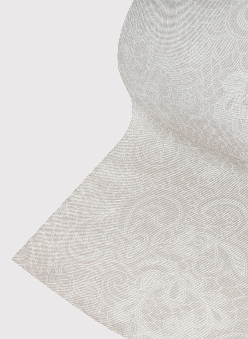 Jedwabna beżowa poszetka we wzór