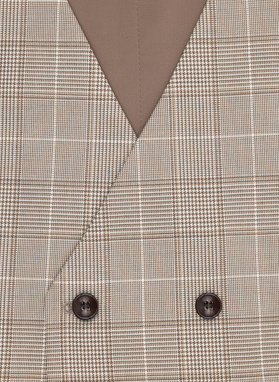 Beżowa kamizelka męska w mocną kratę