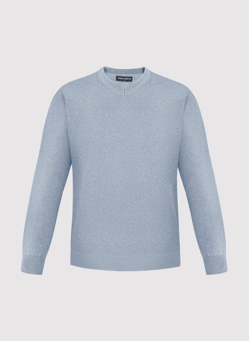 Jasnoniebieski sweter męski v-neck