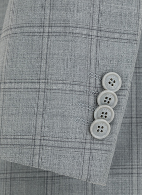 Szara marynarka garniturowa w kratę