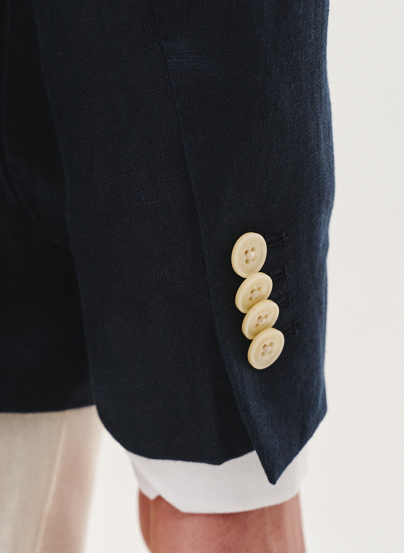 Lniana marynarka dwurzędowa