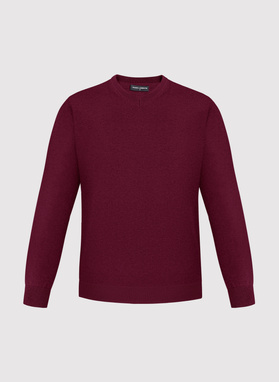 Bordowy sweter męski v-neck