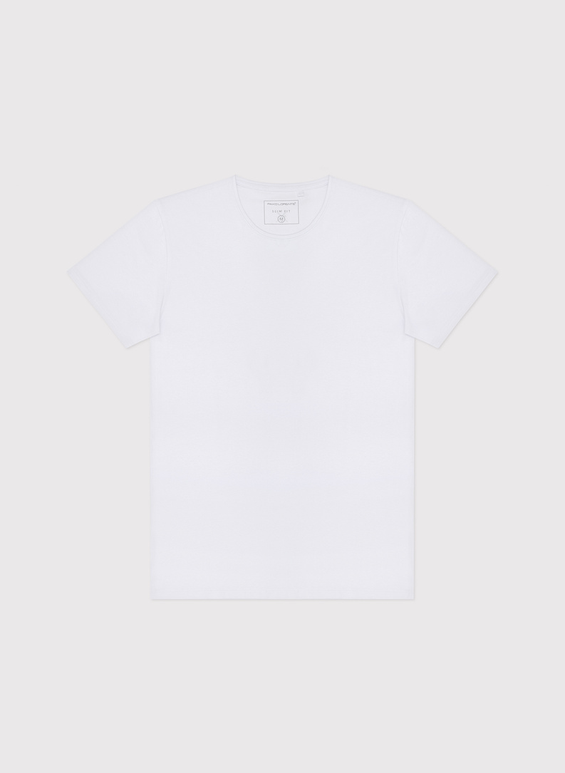 Biały gładki t-shirt męski