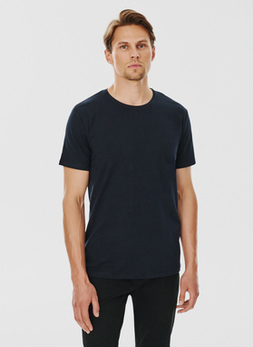 Granatowy gładki T-shirt Basic