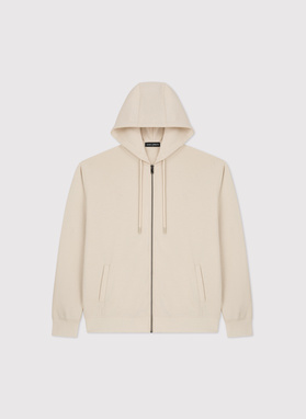 Beżowy dres męski z kapturem