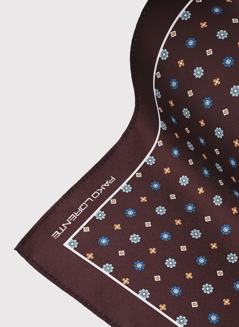 Brązowa poszetka męska paisley