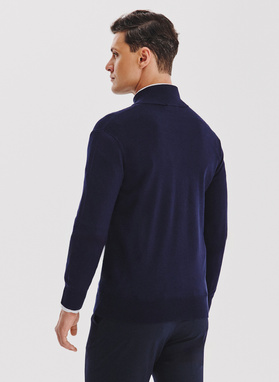 Granatowy rozpinany sweter męski