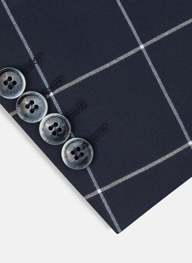 Granatowy garnitur w kratę CECIL 