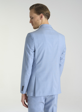 Błękitna męska marynarka garniturowa