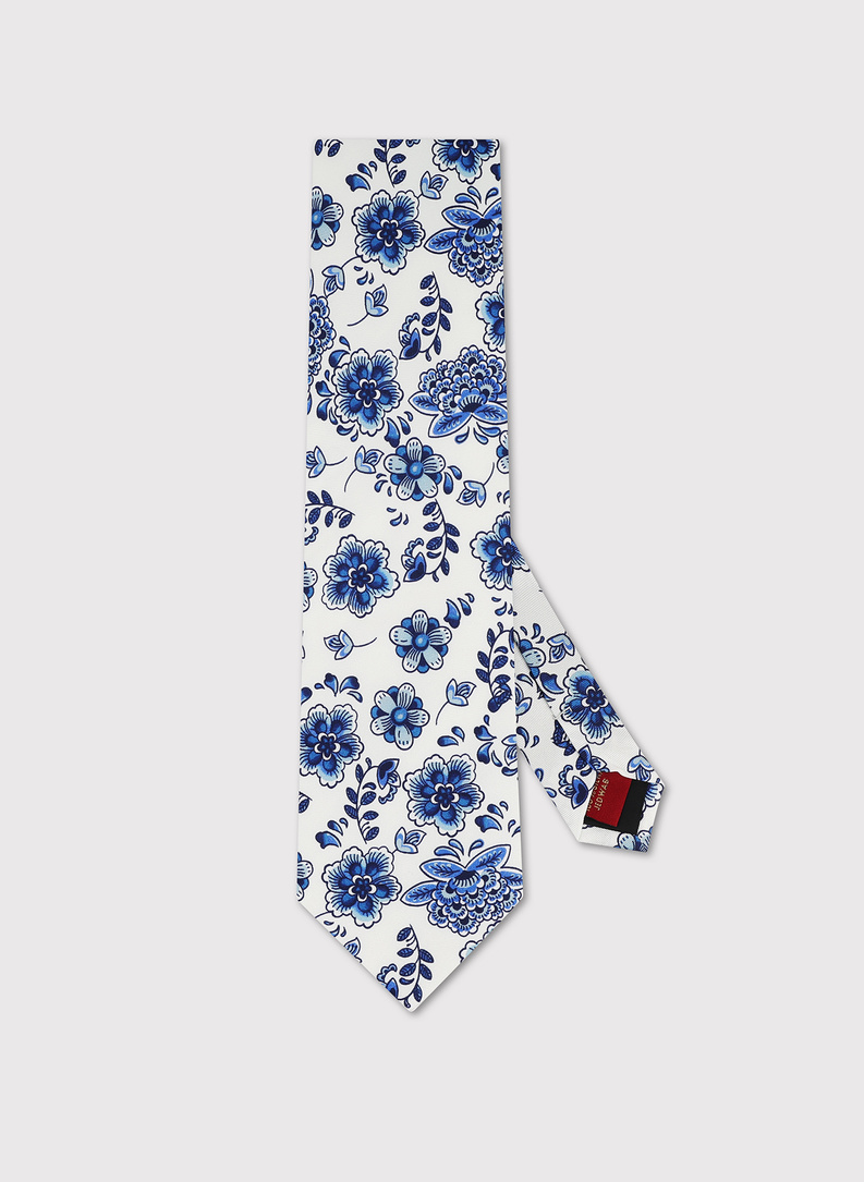 Jedwabny niebieski krawat męski