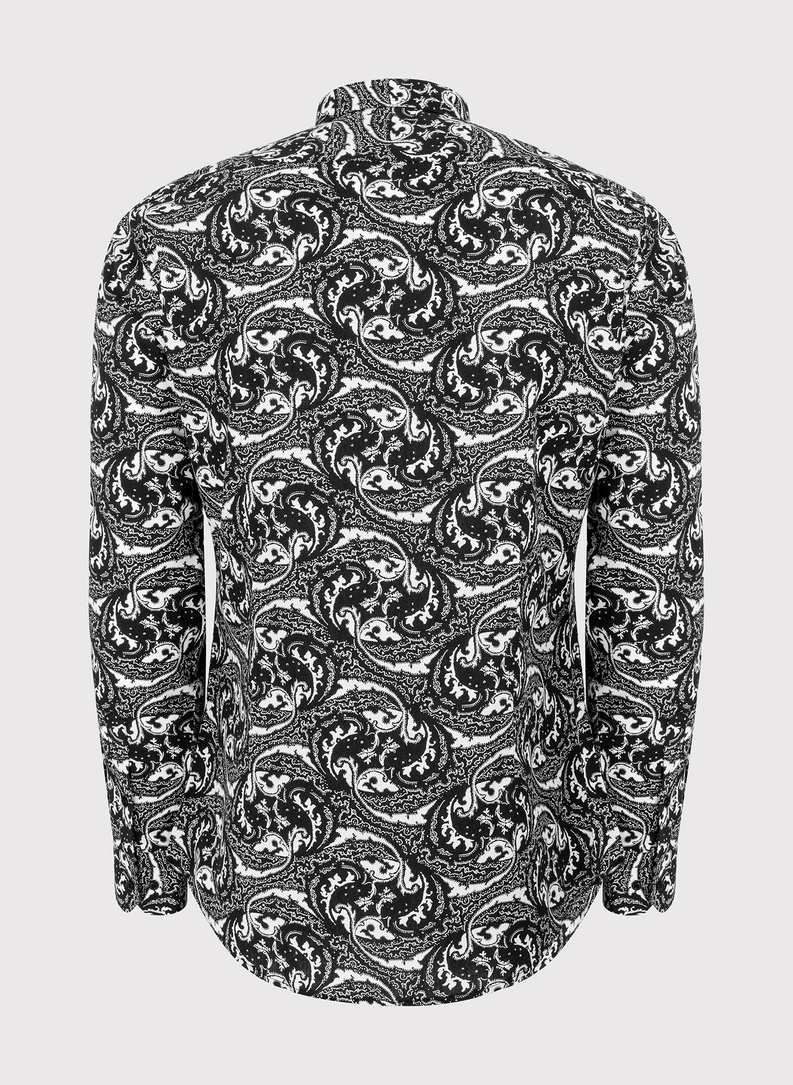 Czarna koszula w oryginalny wzór