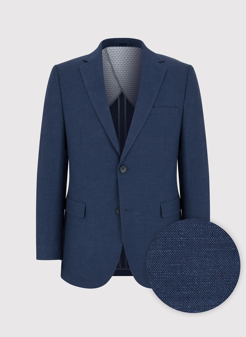 Lniana marynarka męska w kolorze granatowym