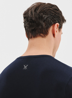 Granatowy gładki t-shirt męski