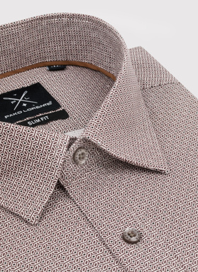 Brązowa koszula męska w mikrowzór 