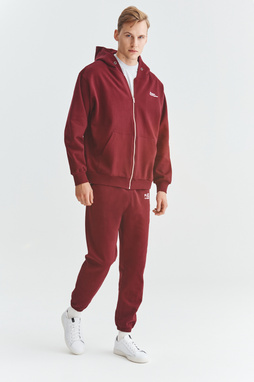 Bluza rozpinana z kapturem bordowa C21WF-2R-003-D