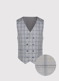 Szara kamizelka męska w mocna kratę