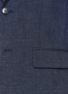 Granatowa marynarka casual z lnem