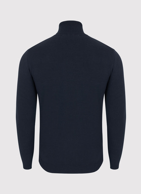 Gładki basicowy golf męski w kolorze granatowym