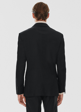 Dwuczęściowy czarny garnitur męski