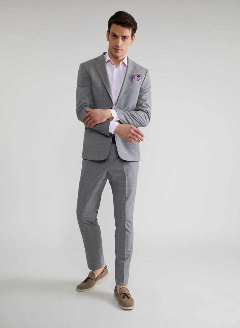 Szara marynarka garniturowa P22SF-3G-009-S-S