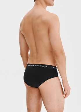 Zestaw 3 par czarnych slipów męskich