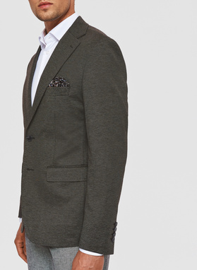 Brązowa dzianinowa marynarka męska