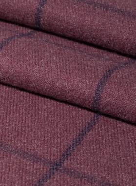 Bordowy szalik męski w granatową kratę