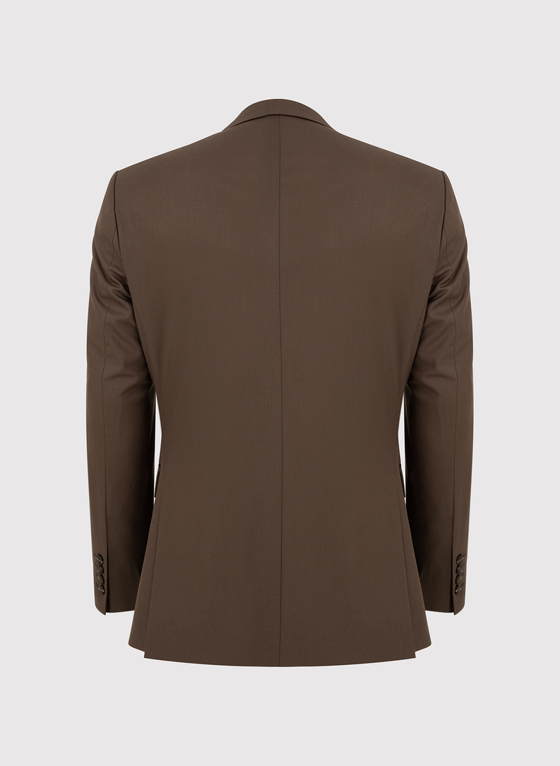 Dwuczęściowy brązowy garnitur męski