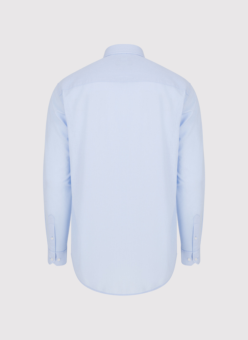 Niebieska koszula męska z lnem